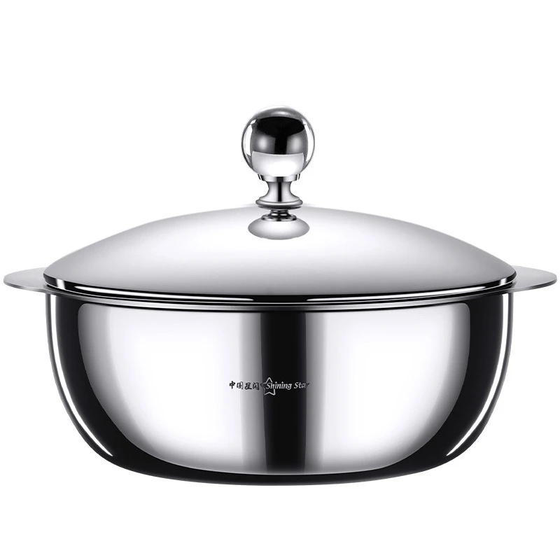 

LFGB Certificate 304 Stainless Steel Pot Fast Heating 3300ml Saucepan with Cover Mirror Polished Boiler with 2 Side Handles