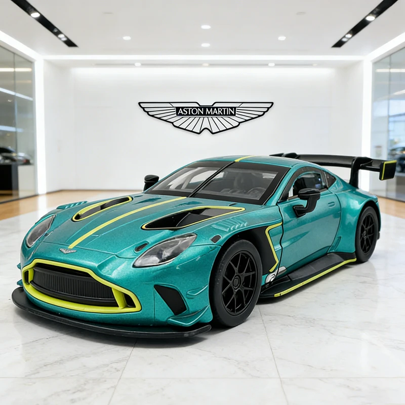 

1:31 Aston Martin Vanquish GT3 модель гоночного автомобиля из сплава, звук и свет, откатная детская игрушка, коллекционные предметы, подарок на день рождения