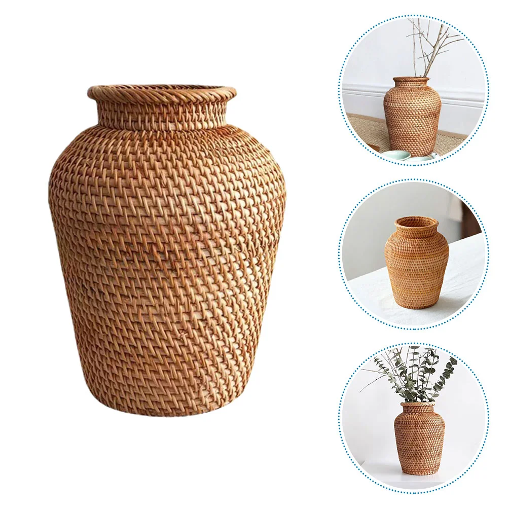 

Rattan Vase Woven Design Home Decoration Flower Wedding Simple Ceremony Decorations Handmade Creative Nordic