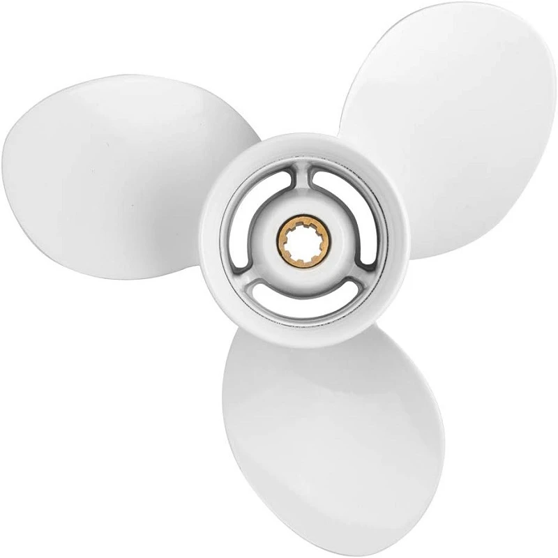 

63V-45943-10-EL Boat Propeller Aluminum Alloy White 9 1/4x11-J 3 Blade 8 Spline Tooth for Yamaha 9.9HP 15HP Outboard Motor