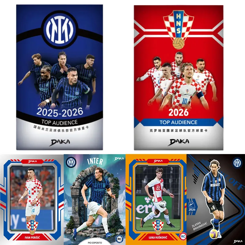 Original Daka 2025-26 Top Audience Inter Milan Croatia Modric Ronaldo Football Trading Cards Blind Box