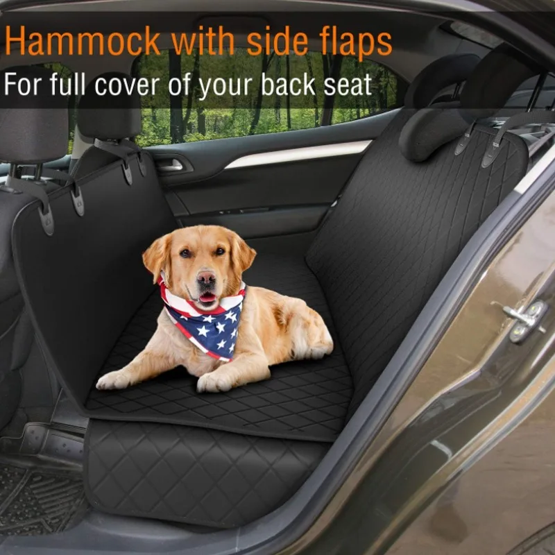 Waterproof Oxford Cloth Dog Car Seat Cover, Premium Backseat Protector for Outdoor Travel & Camping