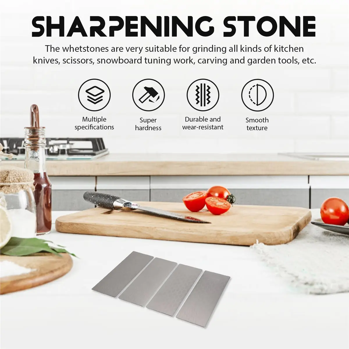 REST 4 Pcs Sharpening Plate Set, Sharpening Stone with Honeycomb , 400/600/1000/1200 Grit