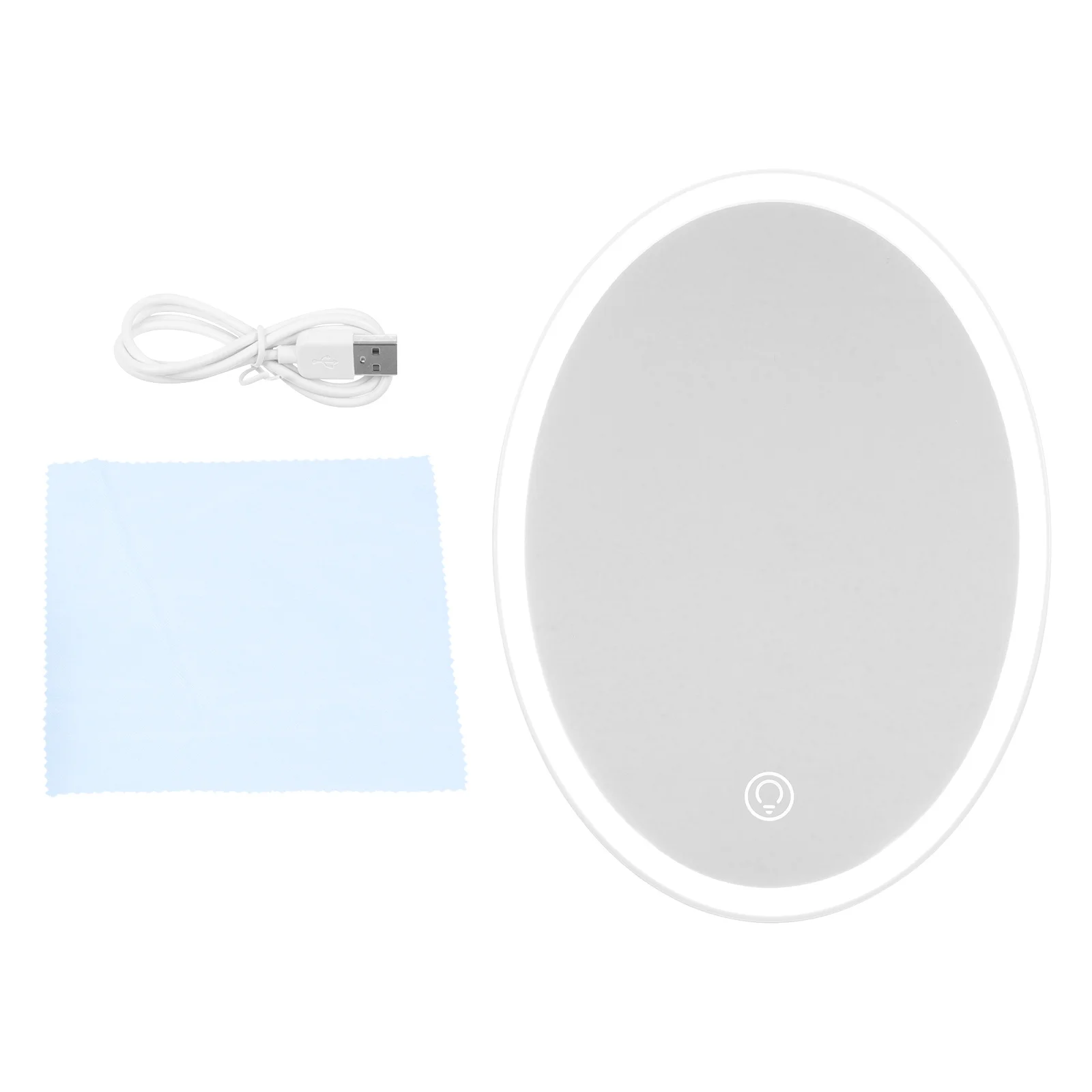 1 ensemble 1 ensemble miroir de maquillage de bureau Led tactile °   Lumières lumineuses réglables, Surface réfléchissante transparente, Base Stable, Portable