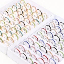 Pack of 20pcs Women's Fashion 2mm Multicolor Stainless Steel Jewelry Rings For Wedding Engagement