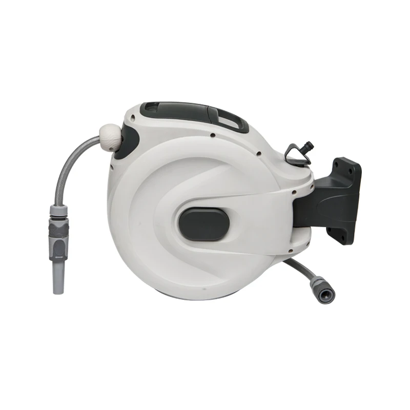 

Wall Mounted Retractable Garden Hose Reel With 8 Pattern Hose Nozzle 20M
