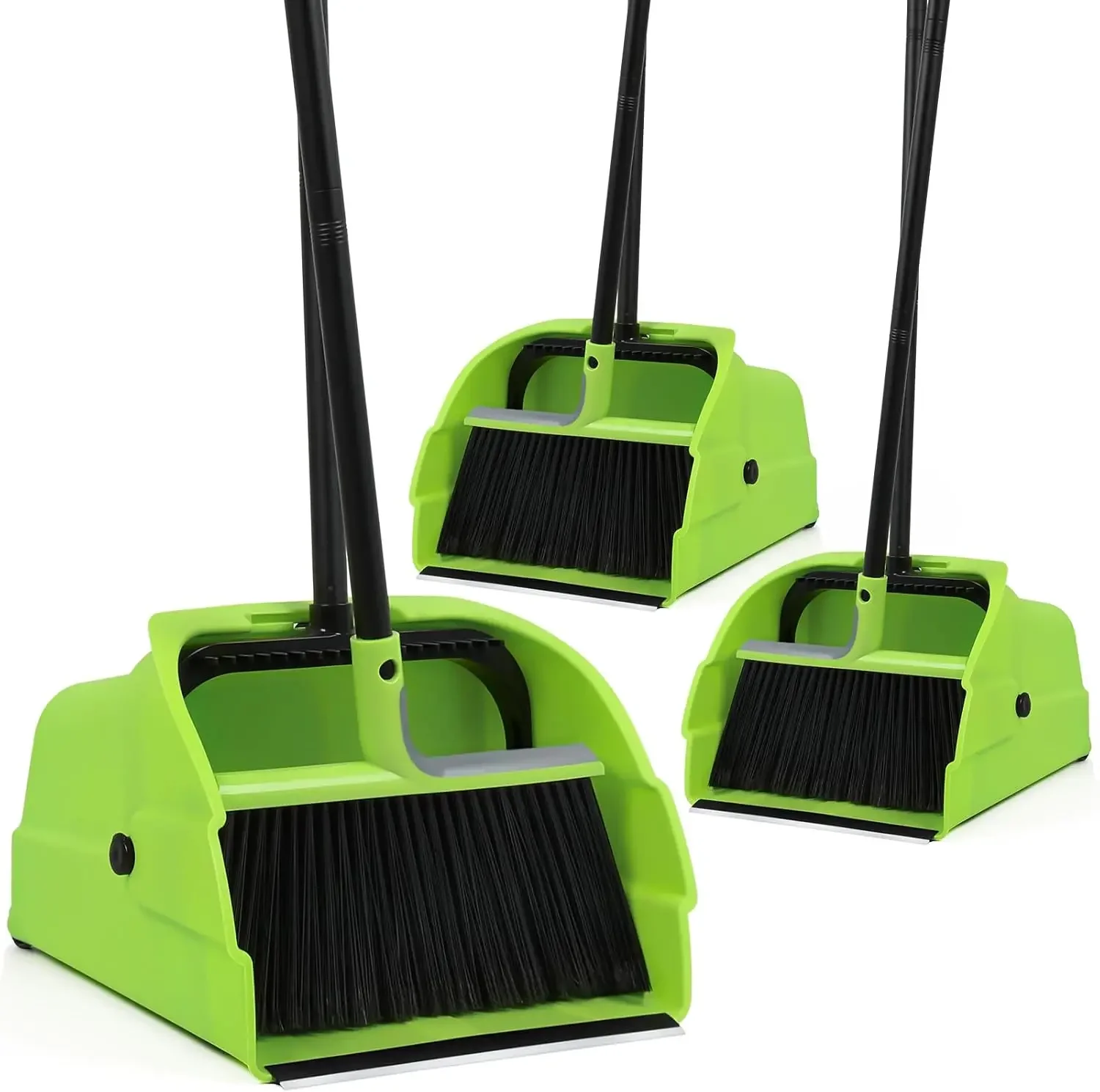 

Jumbo Commercial Broom Dustpan Set Large Standing Scoop Heavy Duty Long Handle Indoor Outdoor Floor Cleaning Janitor Supplies