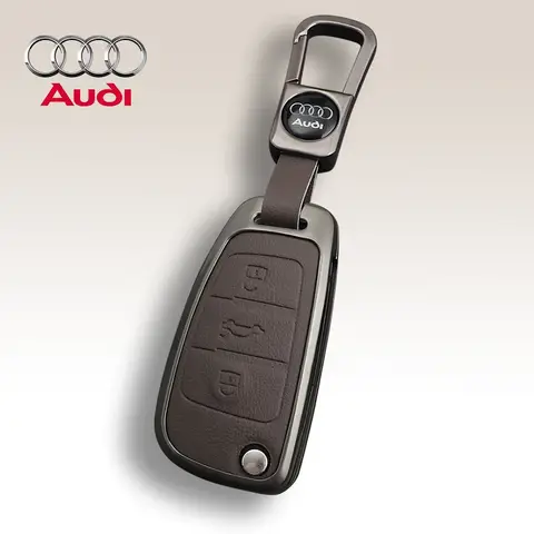 아우디 A1 A3 8P A4 A5 A6 C7 A7 S3 S7 S8 R8 Q2 Q3 Q5 Q7 Q8 SQ5 TT RS3 RS6 키체인용 아연 합금 가죽 자동차 리모컨 키 케이스 커버