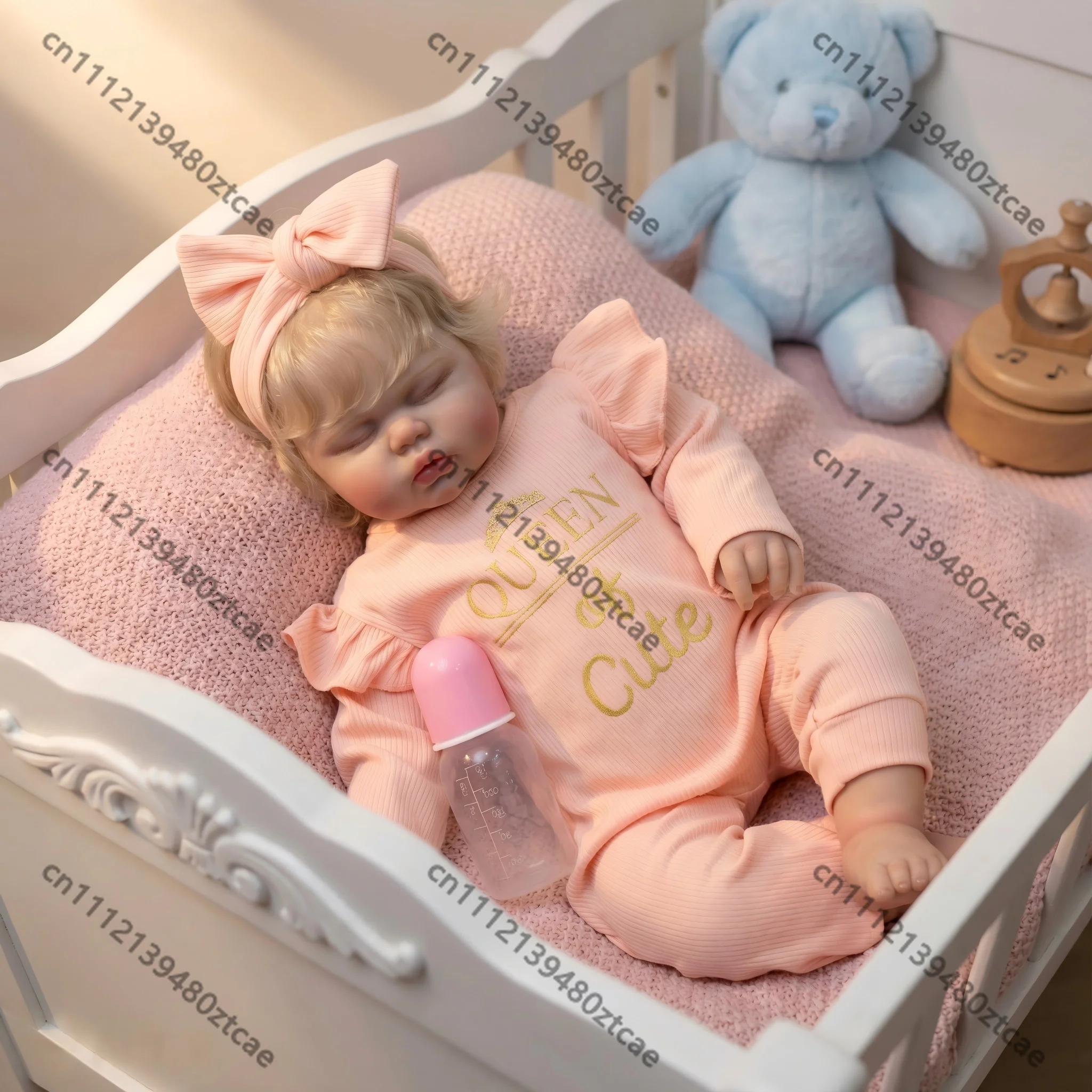 24 Inch Toddler Girl Doll, Hand Rooted Natural Hair, Soft Weighted Cloth Body,  Cuddly Collectible Reborn Baby Toy Gift