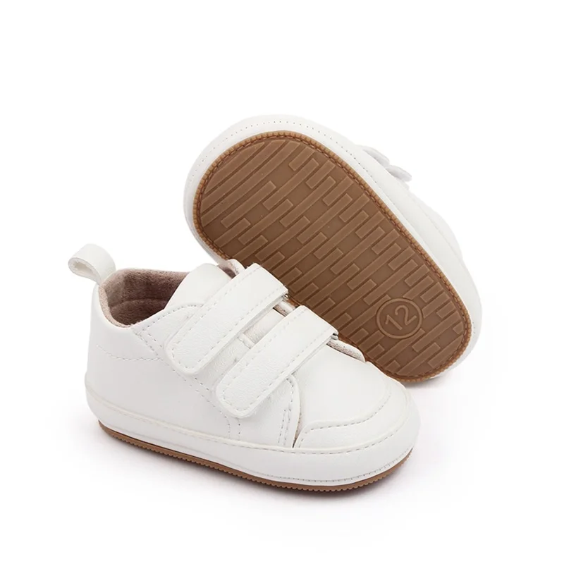 

Caziffer Infant Baby Boys Girls Moccasins Sneakers Solid Color Contrast Color PU Leather Anti-Slip Sole Prewalker First Walker