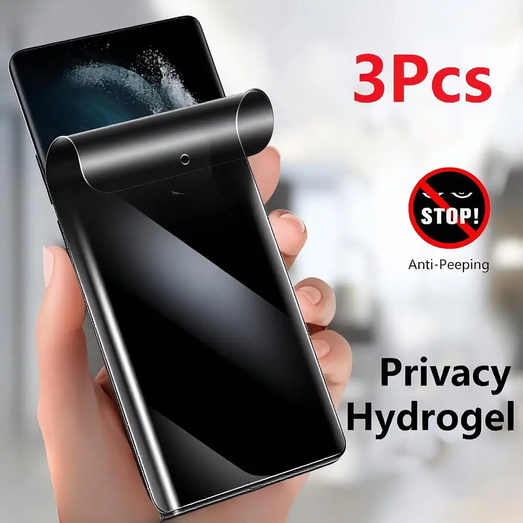 

3Pcs Privacy Hydrogel Film For Redmi Note 14 13 12 11 10Pro 9 12S 11S 10S 15C 14C 13C Screen Protector Without Fingerprint Ulock