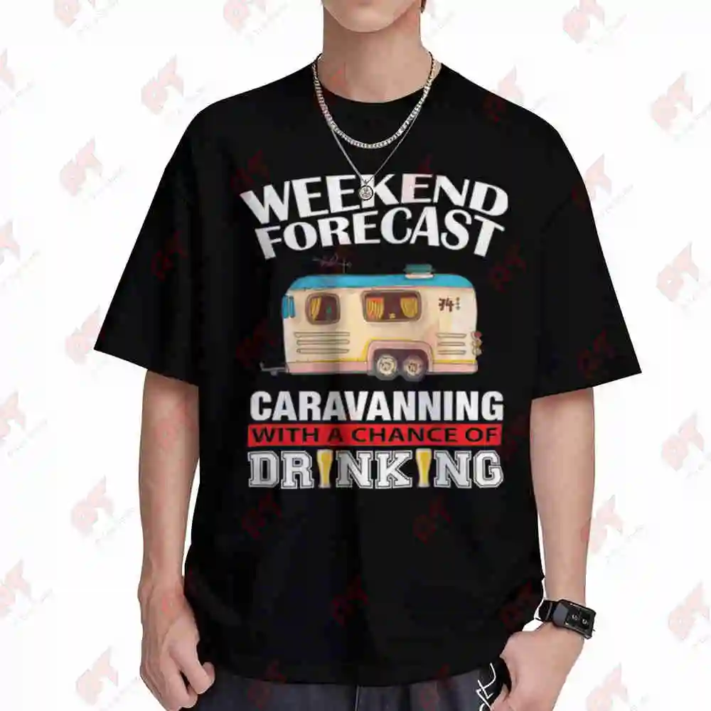 Caravan Caravanning Drinking Funny Camping Club Short Sleeve Tee 100% Cotton T-Shirt