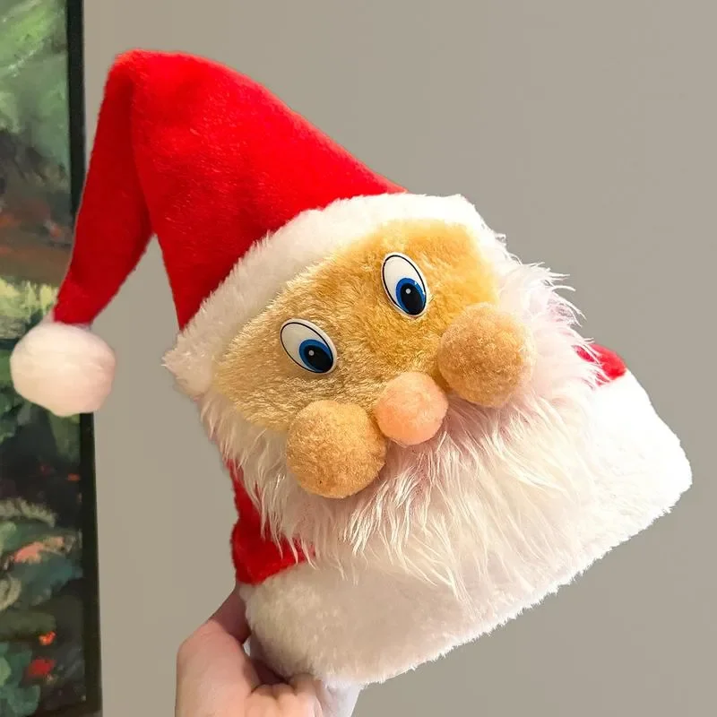 For Cute Plush Christmas Hat Festive Party Headdress for Dress Up Performance Photo Prop Decoration New Holiday Atmosphere