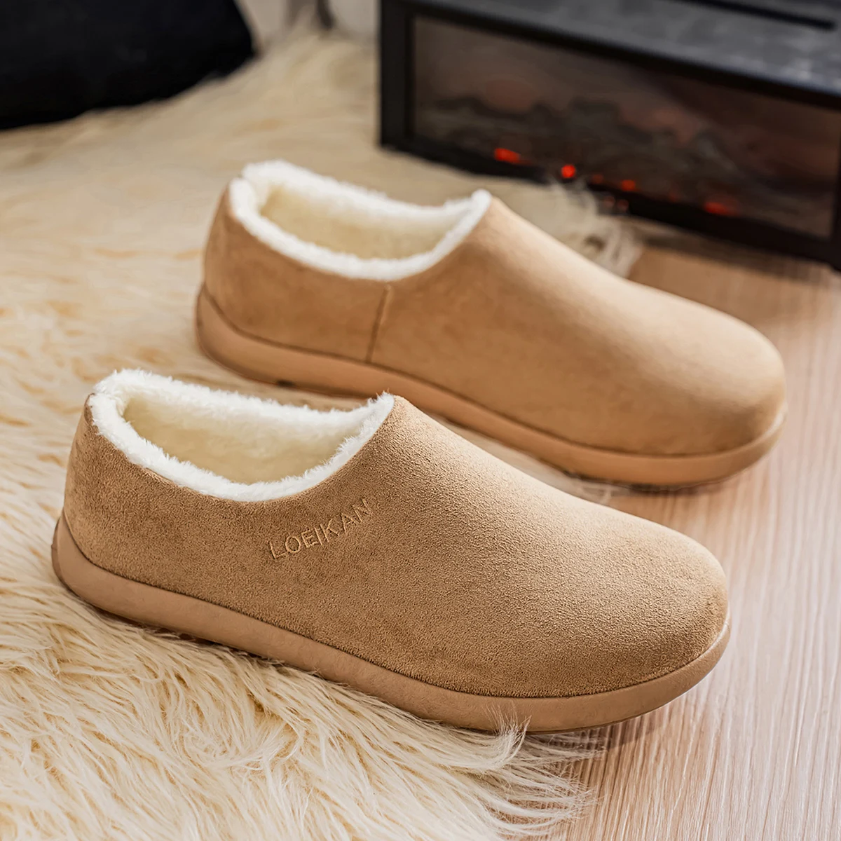 

2025 new men's snow boots, warm and comfortable cotton shoes, loafers