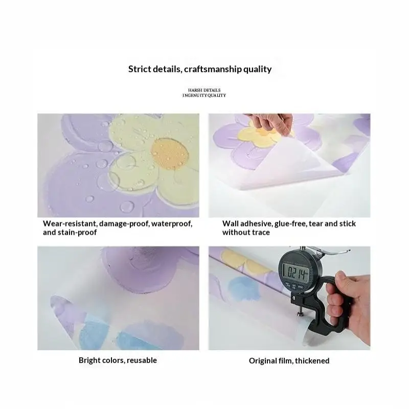 3D-geprägte Blumen-Fensterfolie zur Sichtschutz, statisch haftend, UV-blockierend, 1 Rolle 60*100cm für Badezimmer-Glastüren – Detail 6