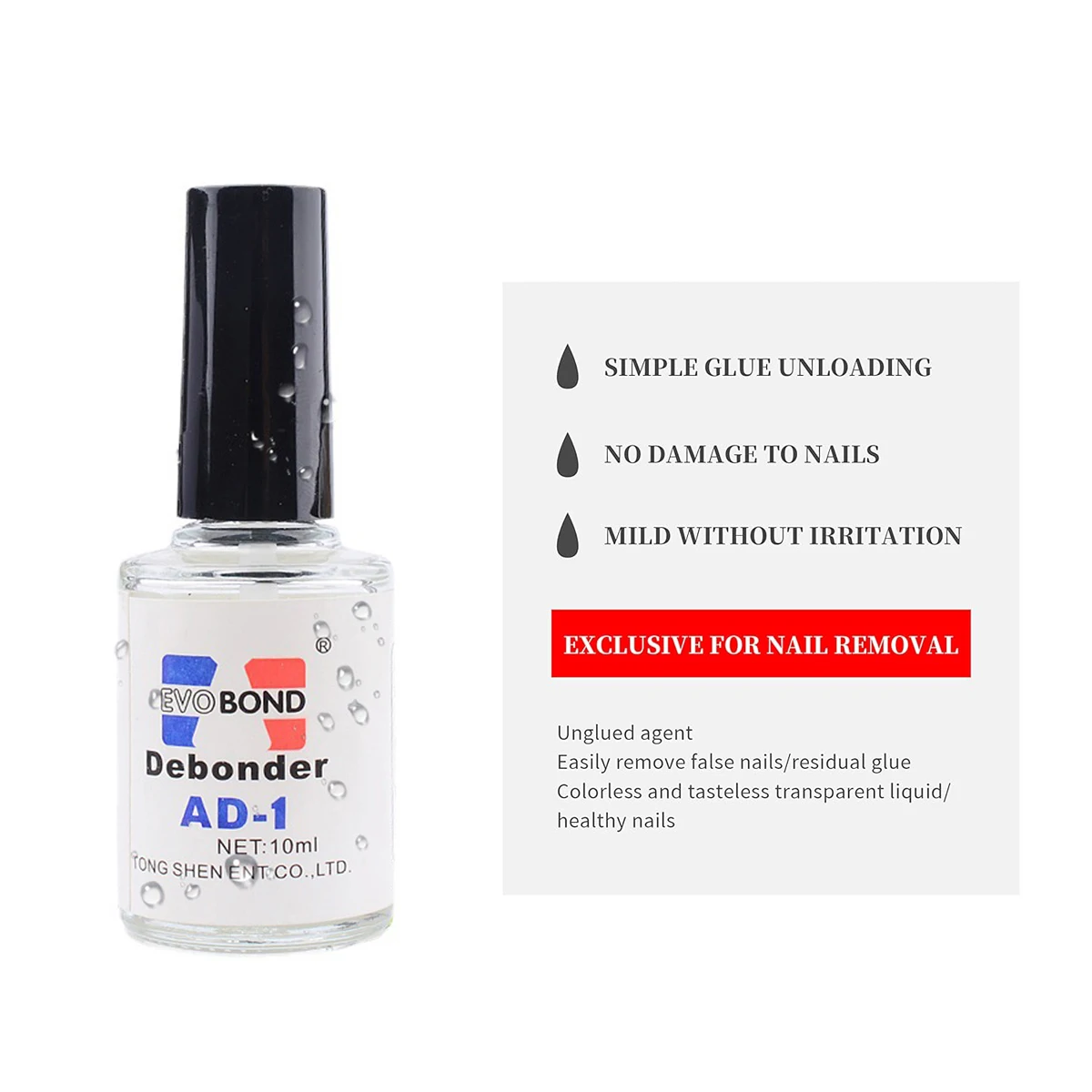 Nail Glue Remover for Press on Nails 10ML Glue Off Acrylic Fake Nail Tips Debonder Adhessive Rhinestones Nail Polish Remover