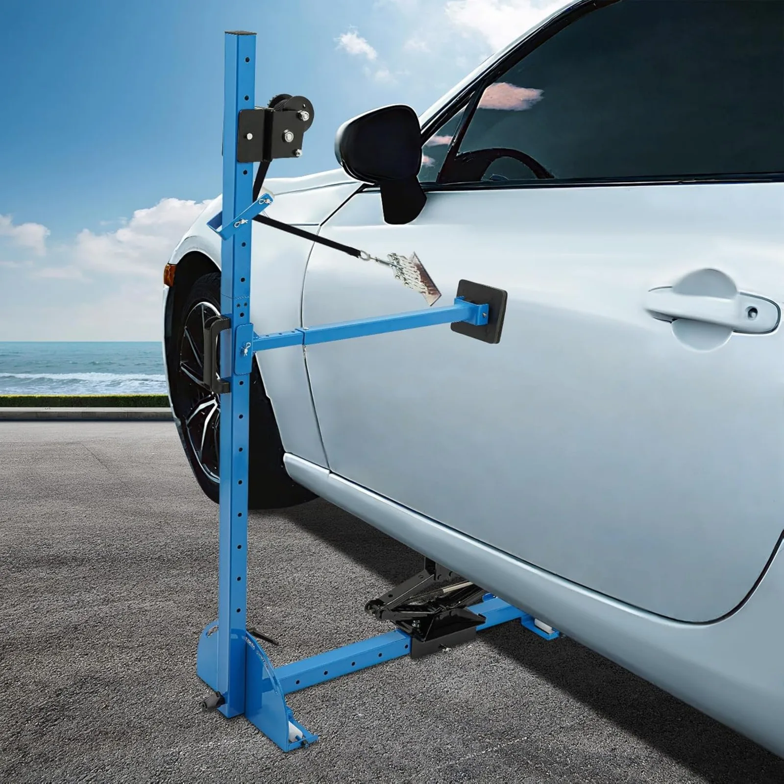 

Car Dent Puller W/ 120° Adjustable Pulling Direction,Height Adjustable Dent Removal Tools with Hand Crank & Manual Control