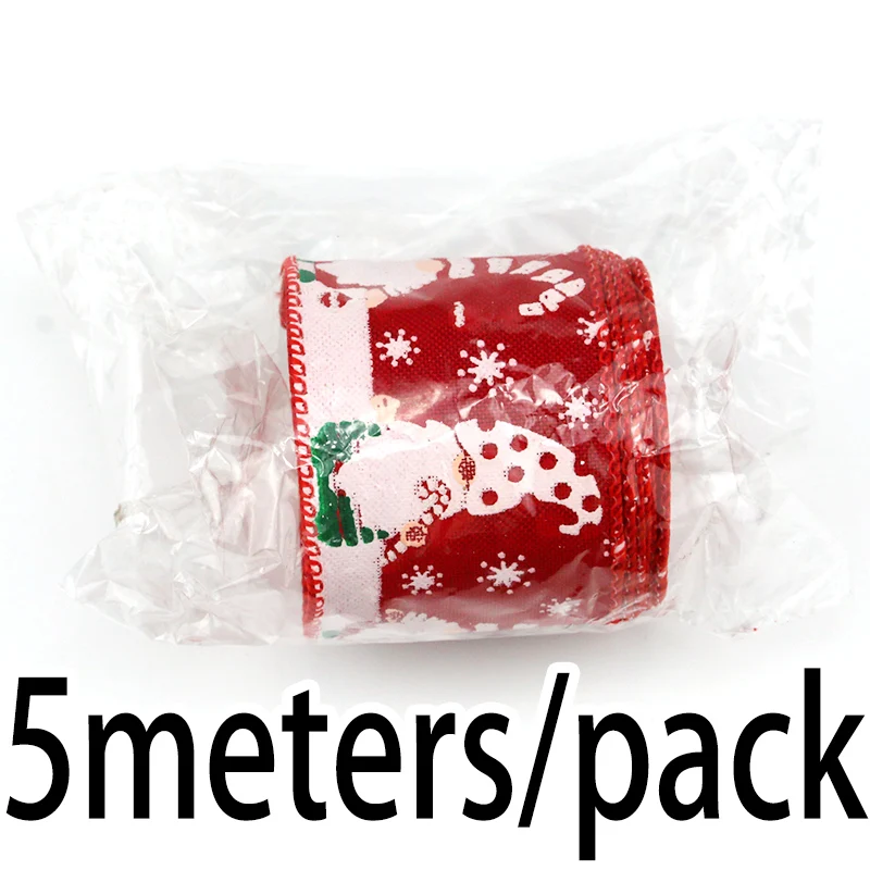 (5 Meter/Rolle) 5 cm Weihnachtsmann-Kopfband, Festival-Feier-Geschenkbox mit Verpackungsdesign, kreative Ausstellungsraum-Matching – Detail 3