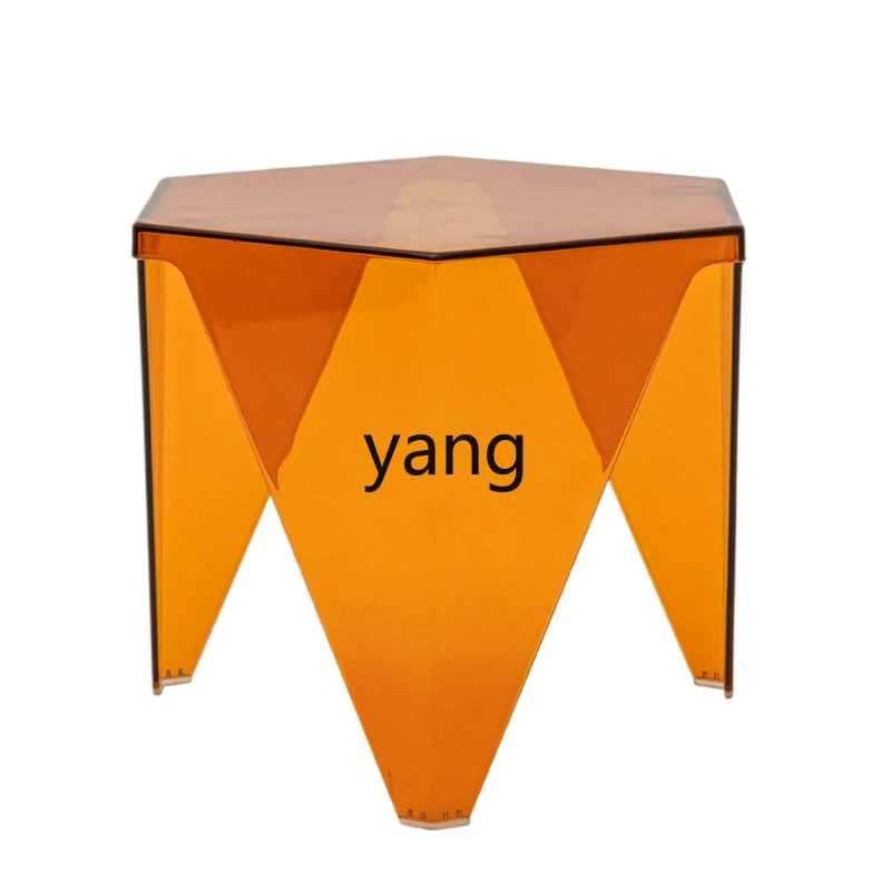 Lcx acrylic transparent edge table household living room sofa small coffee table bedroom bedside