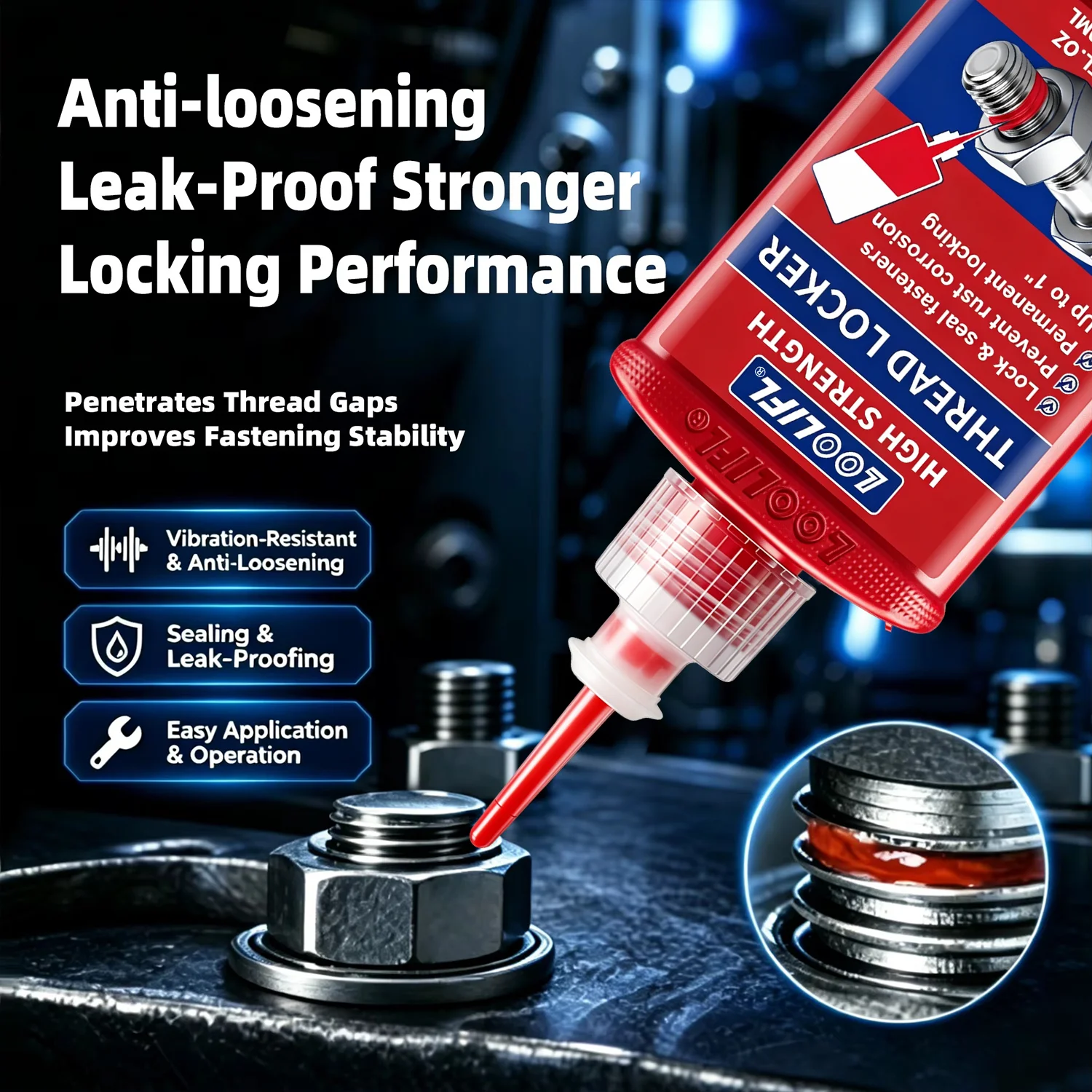 271 Threadlocker 243 50ML Screw Glue Agent Anaerobic Adhesive Corrosion-Resistant Anti-Loosening Anti Rust Thread Sealant Repair