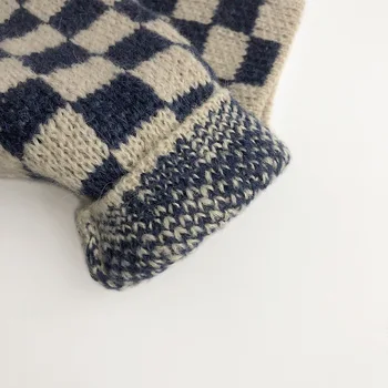 Kids Plaid Cotton Cardigan 5 2024 Spring Autumn Children Knitted Plaid Sweater Boy Baby Knit Cardigans Toddler Girl Casual Long Sleeve Coat Kid Cotton Jacket 5