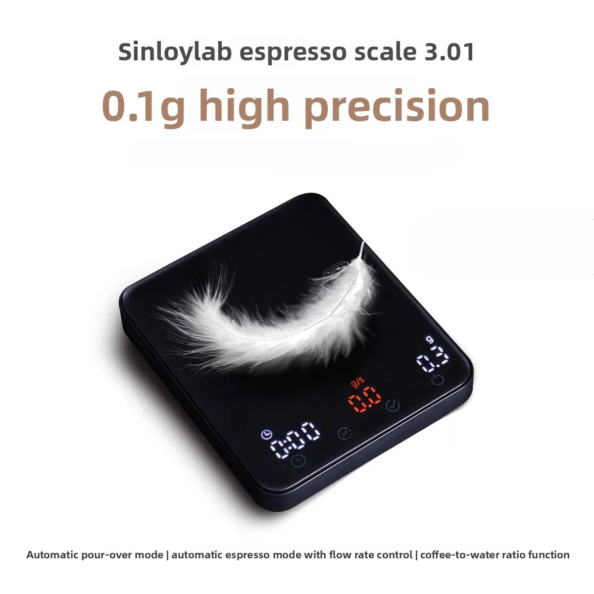 Espresso Coffee Scale 3.0 Timer Scale Type-C Rechargeable Pour-Over Coffee Weighing Electronic Scale