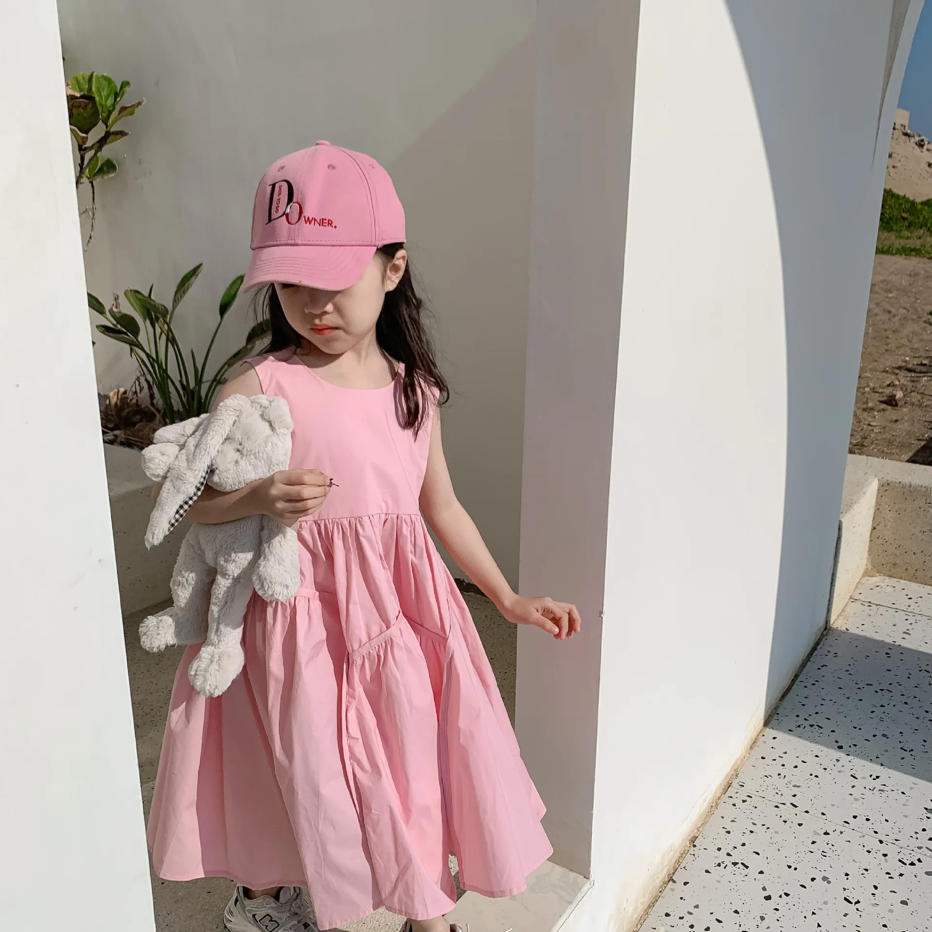 Children Clothing New Summer Girls\' Pink Sleeveless Dress Korean Style Lovely Fashion Loose Princess Dress