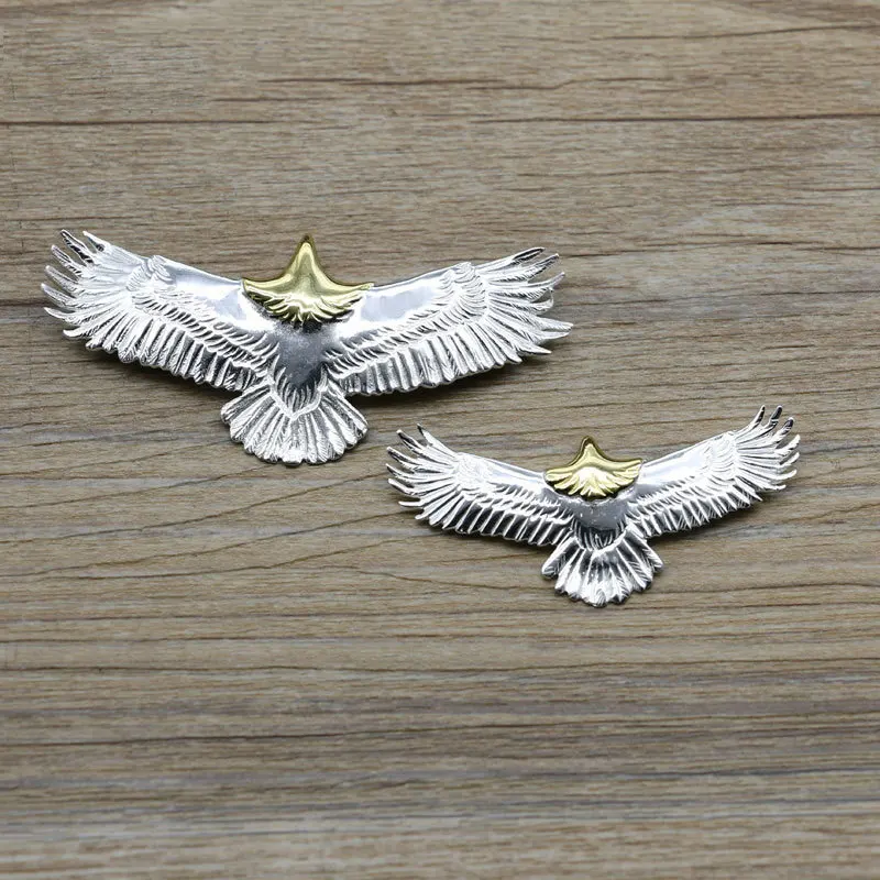 

Thai Silver Vintage s925 Sterling Silver Female Japanese Necklace Pendant Male Feather Necklace Pendant Eagle Spreads Its Wings