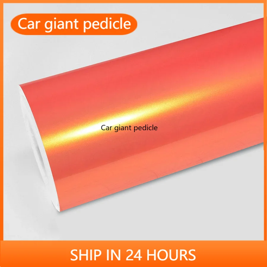 

Highest qualityGloss Coral orange vinyl Wrap Film Car Wrap Film Non degumming Non fading quality Warranty 1.52M*17M roll