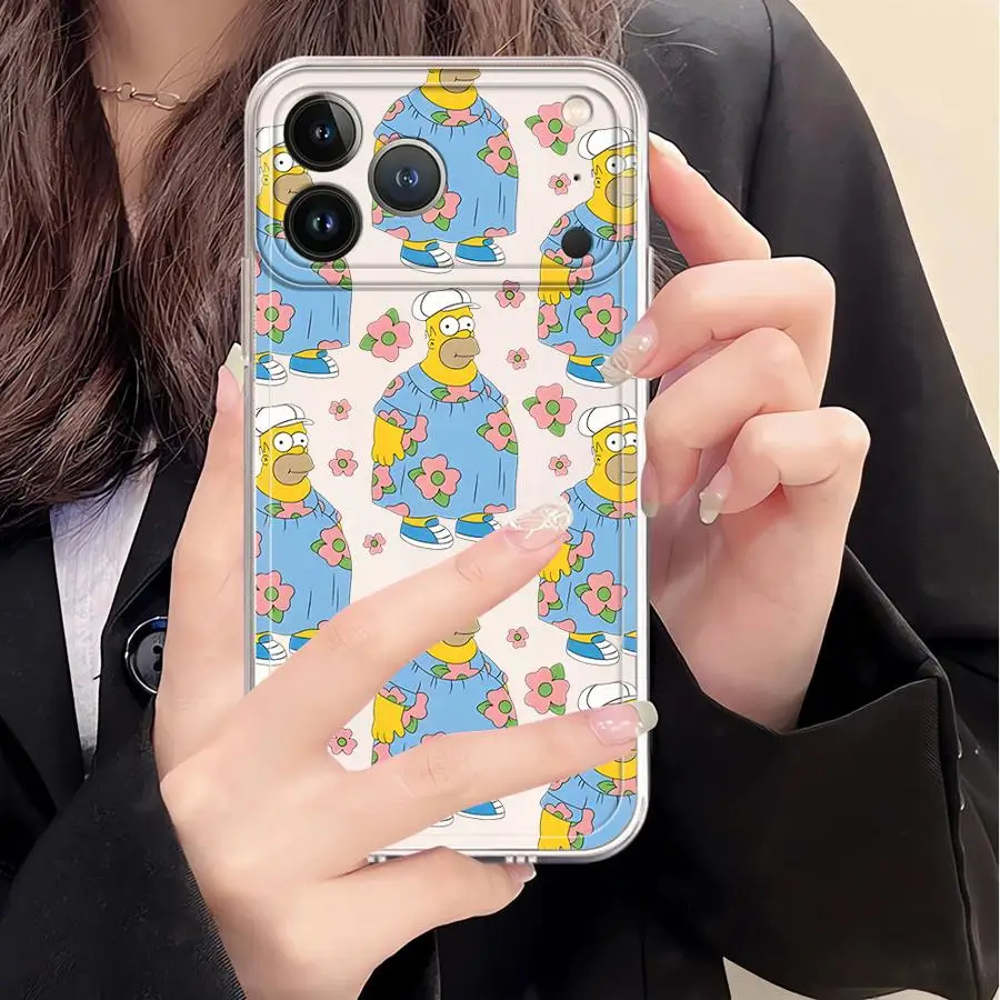 The Simpsons Funny Homer Case for iPhone 17 Pro Max 12 Mini 15 14 Plus XR 13 Pro 11 16 17e Air XS Max Soft Phone Cover