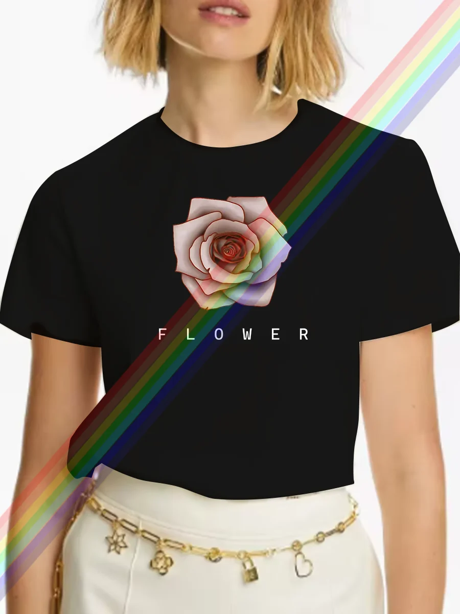 

2024 New Summer Fashion Funny T Shirt Cotton Casual Short Sleeve T Shirts Women Fashion Clothing Summer Oversize Sport Tops