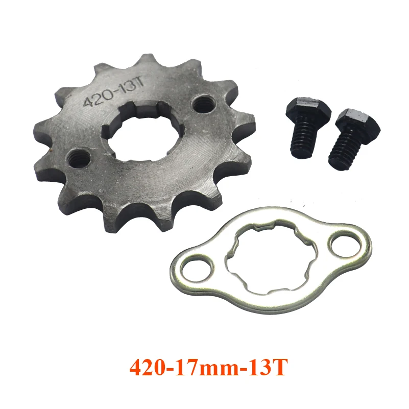 420 10T 11T 12T 13T 14T 15T 16T 17T 18T 19T Tooth 17mm Front Engine Sprocket for 50-125cc Motorcycle Pit Dirt Bike ATV Go kart