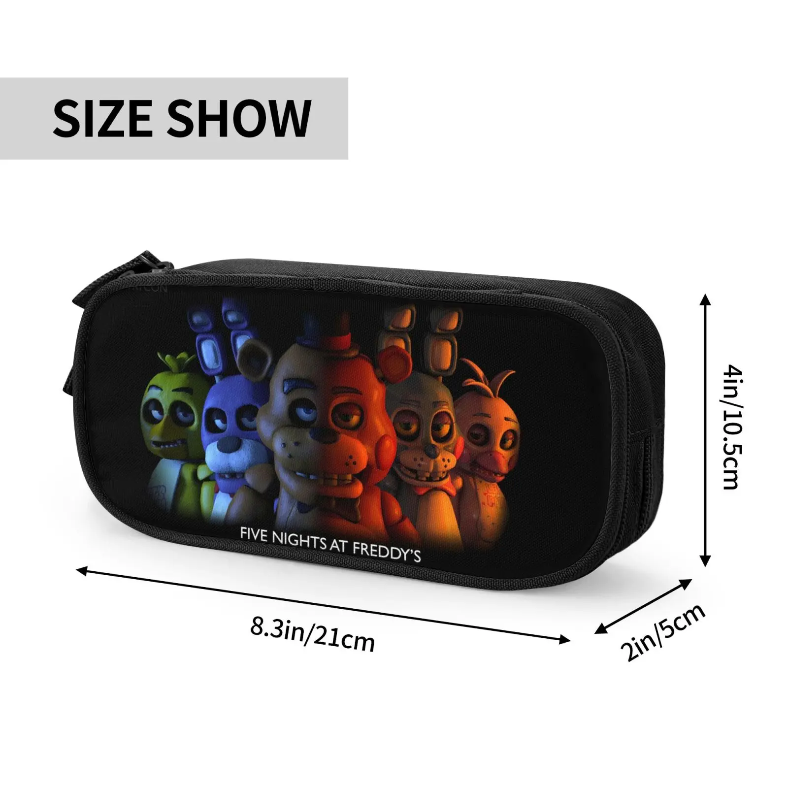 Game Five Night Freddy FNAF Capacity Pencil Pen Case Stationery Bag Pouch Holder Box Organizer for Teens Girls Adults Student