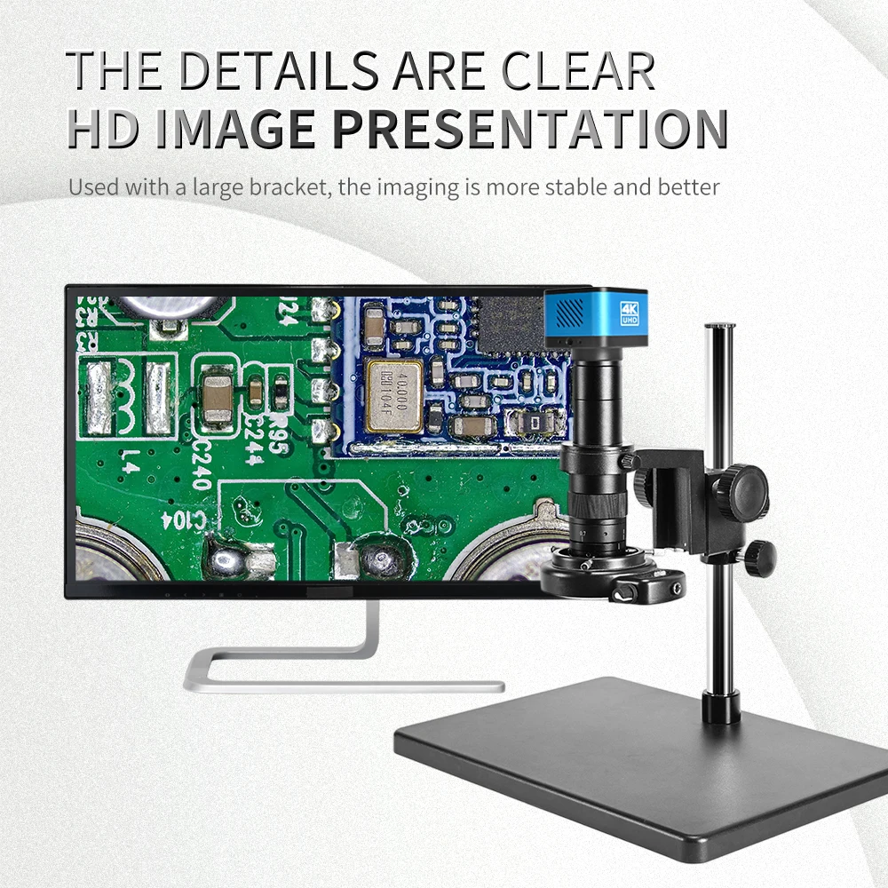 Real 4K 60FPS IMX585 Sensor UHD Measure Digital Electronic Microscope Camera 8MP HDMI USB Type-C 3.0 for SMT Soldering Lab