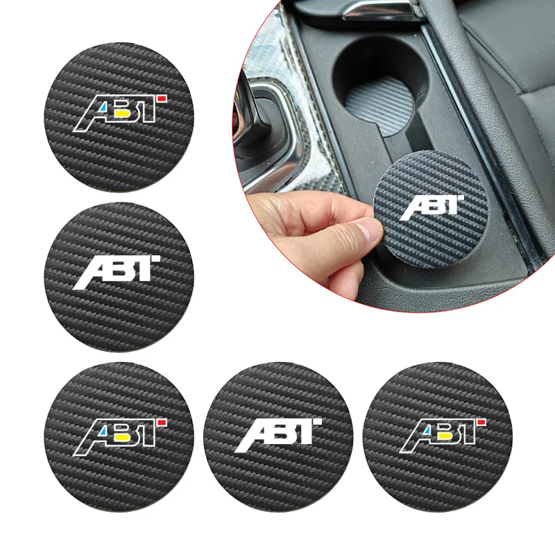 2 Pcs Car Water Cup Bottle Holder Pad Non-Slip Round Mat For Seat Audi Volkswagen Skoda ABT Motor Sports Sportsline Accessories