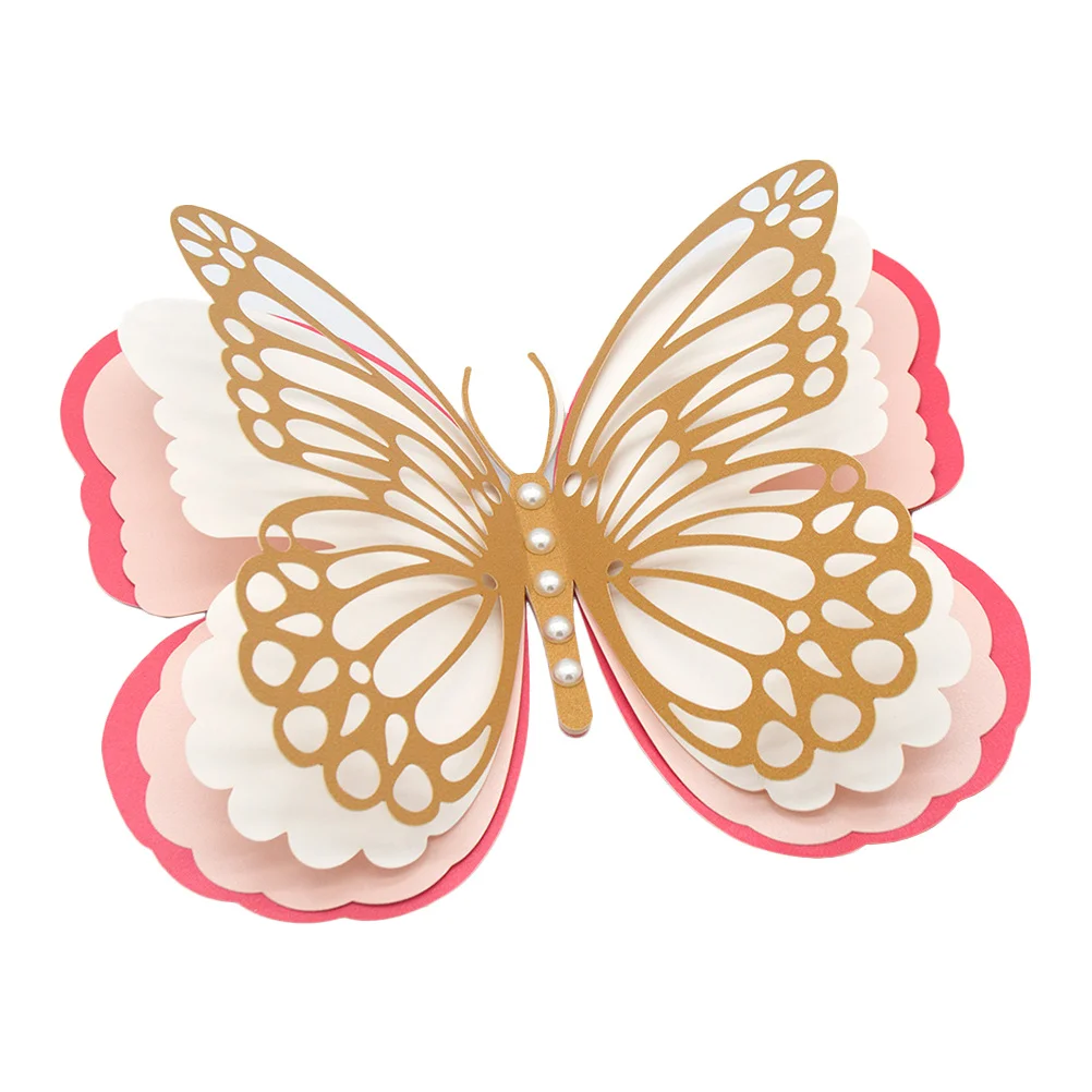 Butterflies Wall Sticker 3D Paper Cutout Decorative Decal for Kids Room Dining Room Wall Art Elegant Home Interior Design