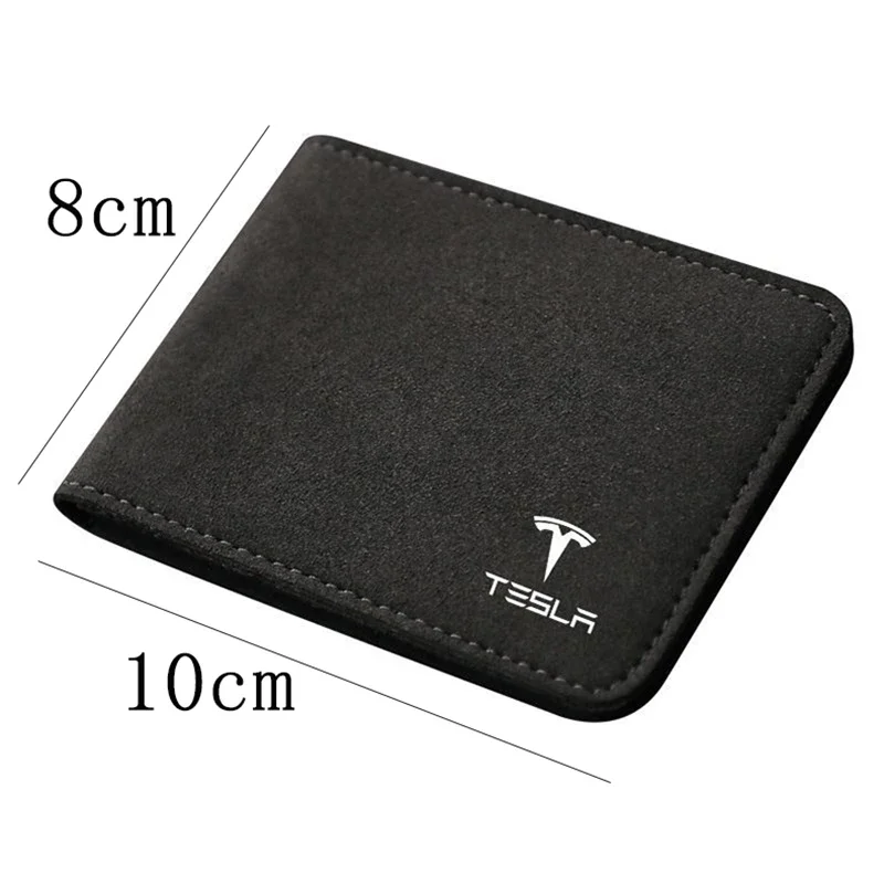 Car Driver License Holder Cover Case for Tesla Model S X 3 Y P85D P90D P100D Roadster Suede Storage Bag Organizer Accessories