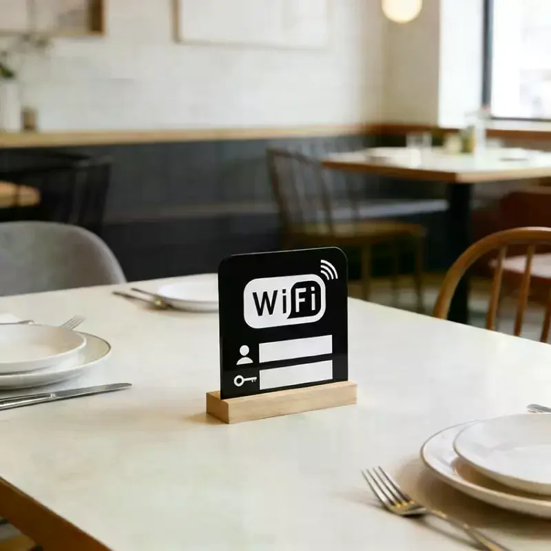 1/2Pcs Acrylic Mirror WiFi Sign For Public Places House Shops Handwriting Account And Password Wifi Notice Board Signs