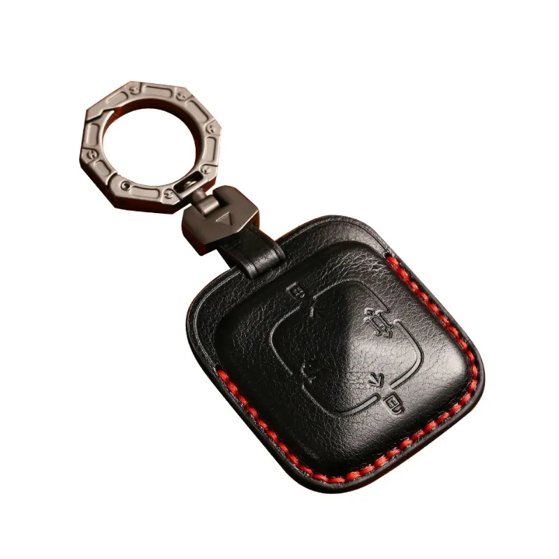 Genuine Leather Manual Key Cover Case Remote Car for Zeeker 001 Car Accessories Keychain Holder