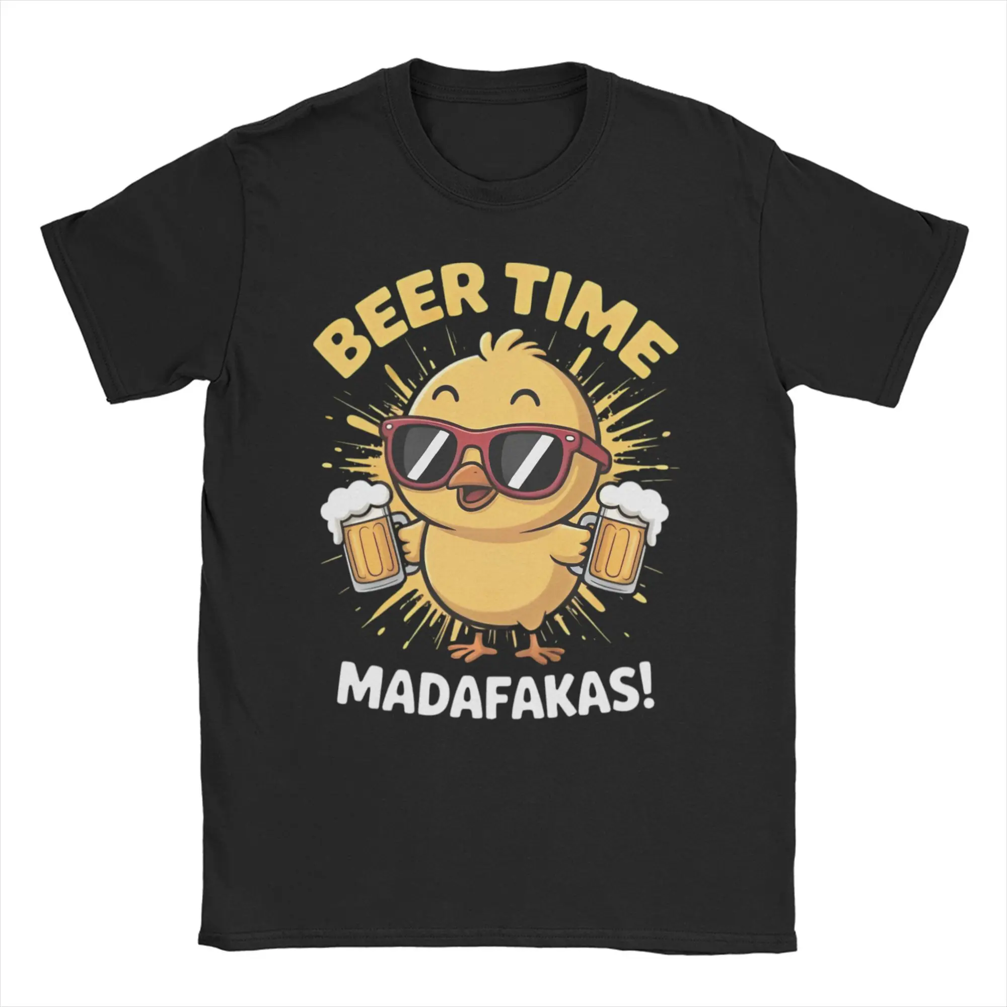 

Men Women's Beer Duck MADAFAKAS T Shirts Cartoon Meme Pure Cotton Clothes Novelty Short Sleeve Tee Shirt Plus Size T-Shirts