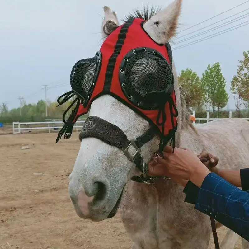 High Elasticity Horse Face Mask Breathable Stretchy Equestrian Eye Cover Comfortable Horse Riding Blinkers Equestrian Equipment