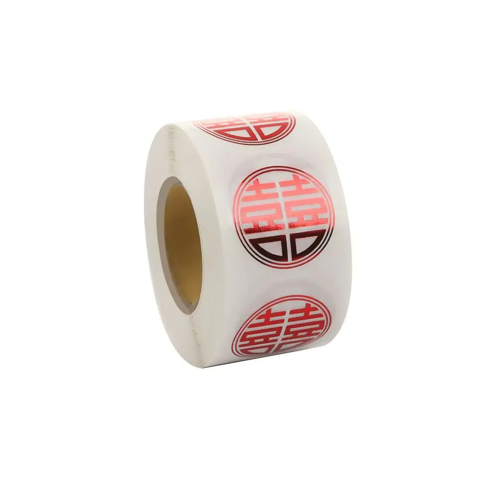 500pcs Chinese Wedding Stickers Gold Red Double Happiness Sticker New Year Fu Sticker Gift Cup Eggs Envelope Seal Stickers