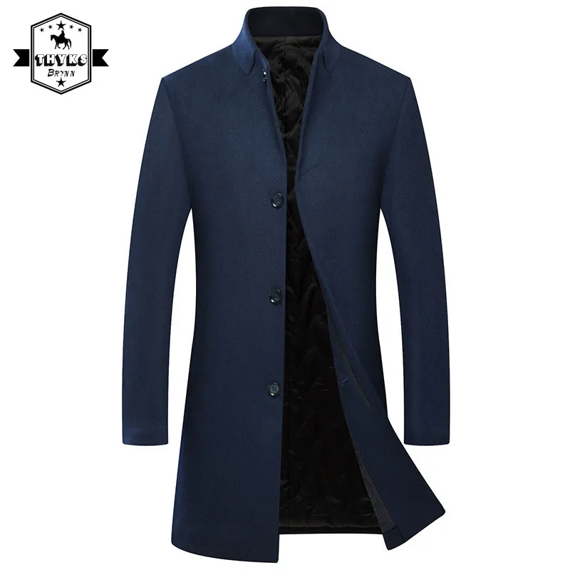 

2022 Pea Coat Masculino Winter Woolen Coats Men's Simple Long Trench Coat Thicken Overcoat Casual Business Jacket Korean Blazer