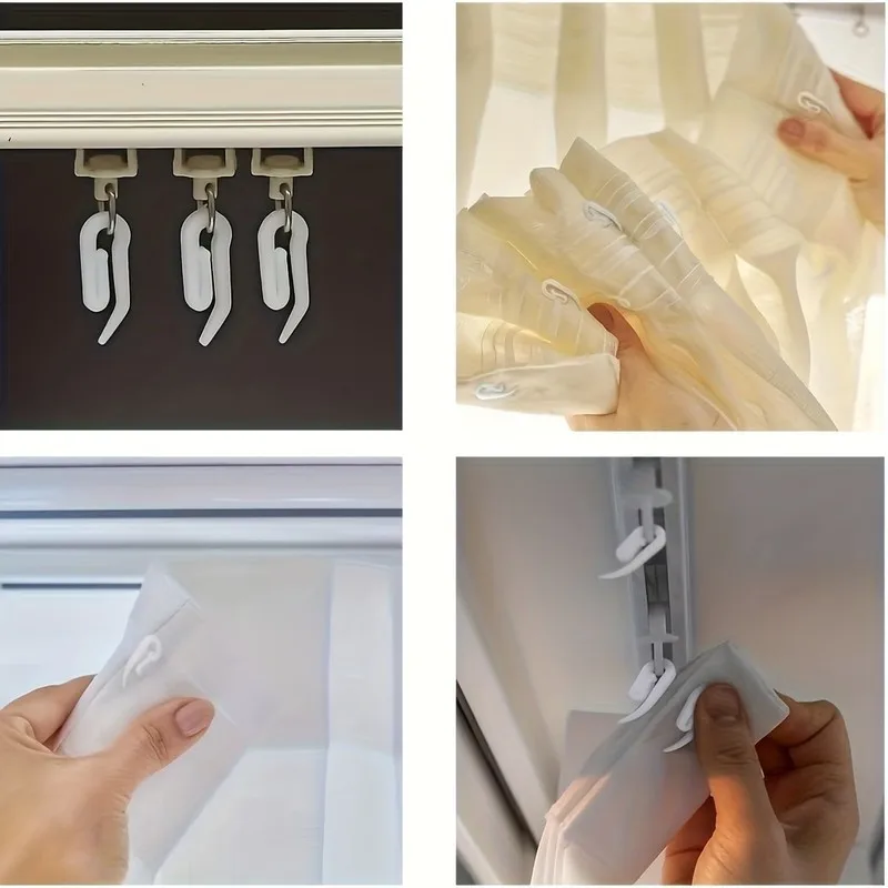 54 pcs Drapery Pin Hooks, Bedroom Drapery, Smooth Sliding Design, Durable Plastic Material, Multipurpose