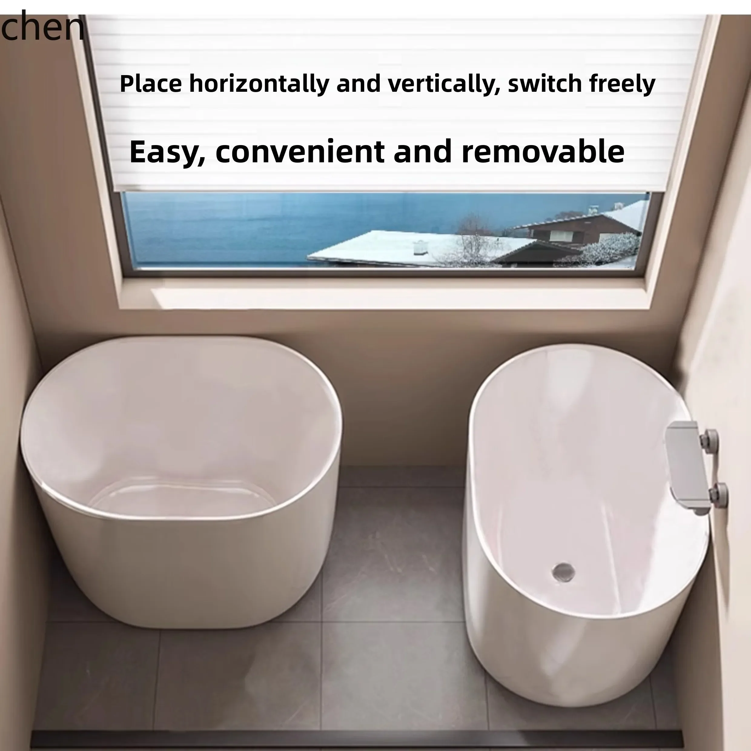 y14-batub small apartment acrylic Internet celebrity mini deep bubble removable thermal insulation small  deep bubble tank