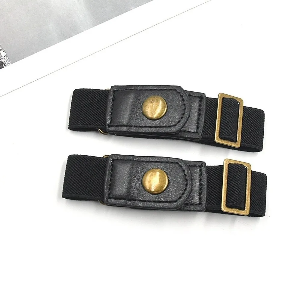 2PCS New Elastic Stretch Jean Waist Tightener No-Sew Adjustable Buckleless Belt Punch-Free Invisible Waist Belt Unisex