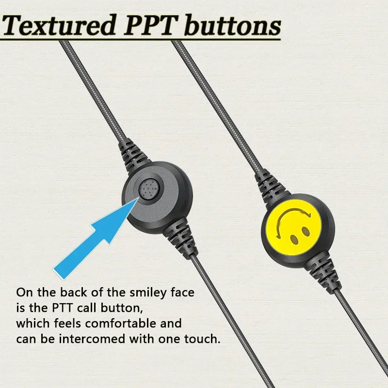 جهاز اتصال لاسلكي مع ميكروفون ابتسامة ، سماعة رأس بدبوس واحد ، خطاف أذن ، لهاتف retevis rt40 iccom ange ، yaesu ، أجهزة راديو موتورولا