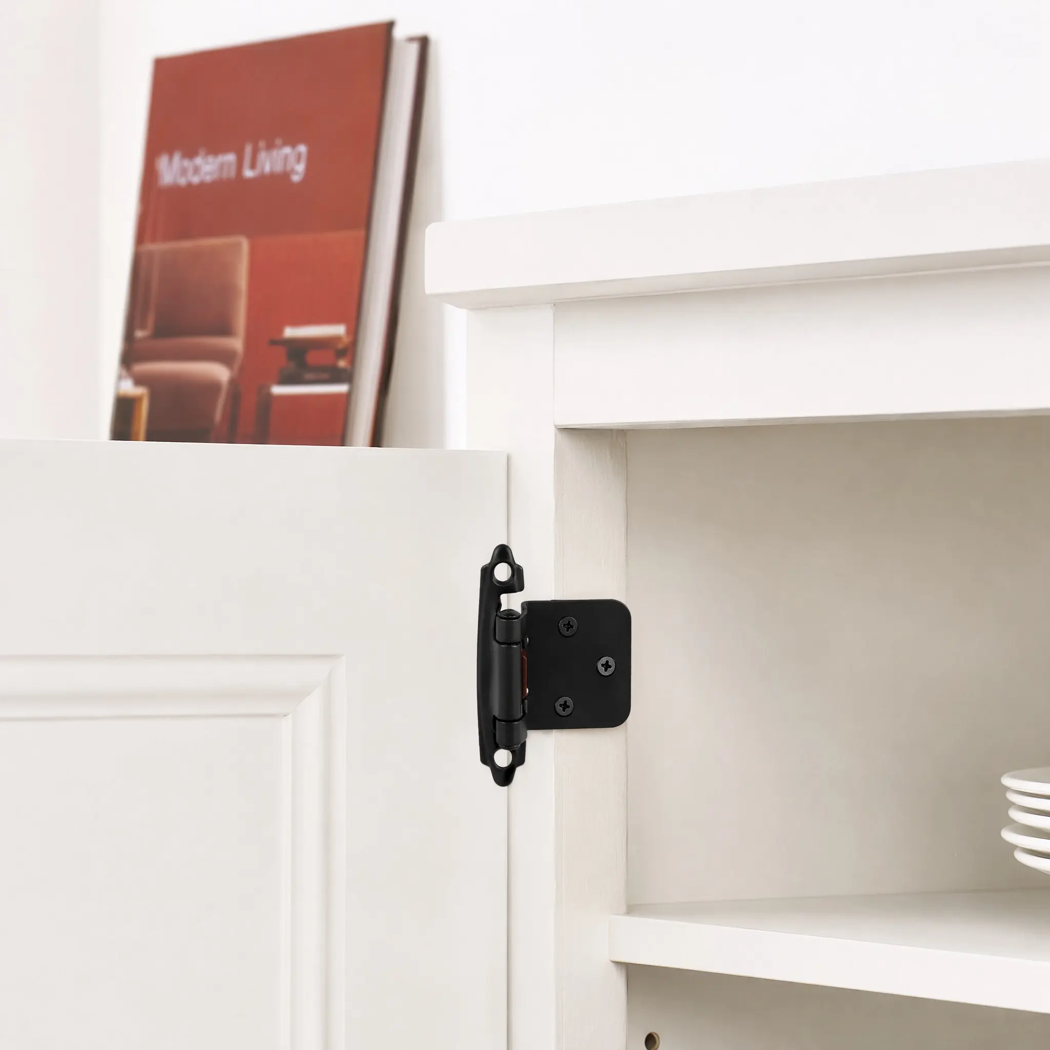 1Set Rv Cabinet Heavy Duty Self-Closing Spring Door Hinges Semi Concealed Auto Close Flat Door Hinge for Camper Doors