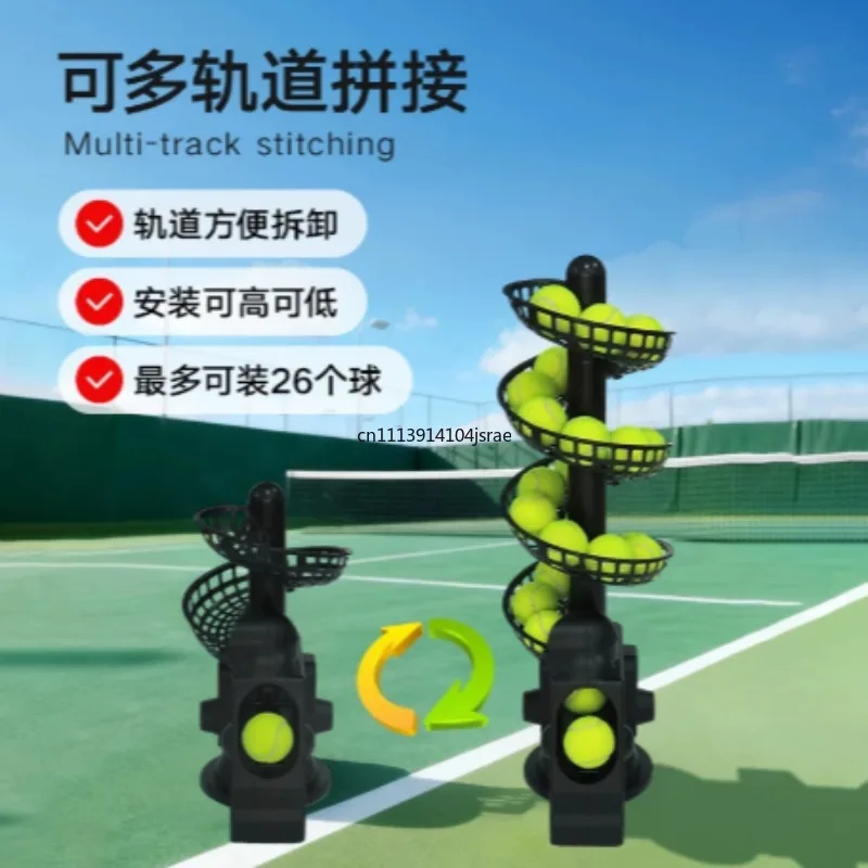TS02 Portable Tennis Ball Launcher Machine Automatic Ball Feeder Coach Equipment Self Service Solo Racket Swing Practice Trainer