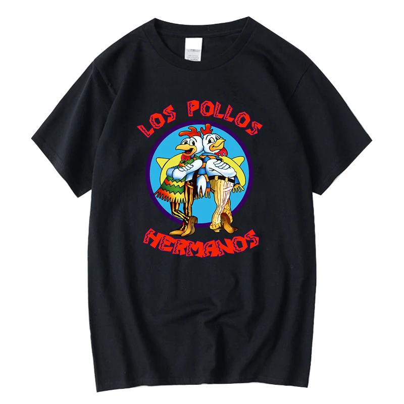 Camiseta de manga corta para hombre, camisa 100% de algodón con estampado de LOS POLLOS Breaking Bad, informal, divertida, de alta calidad, para verano